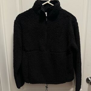 Kids size M pullover Sherpa sweater with 1/2 zip & front pocket, No boundaries